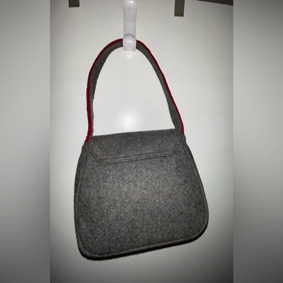 Lulu Guinness wool blend cat purse handbag gray - Picture 6 of 15